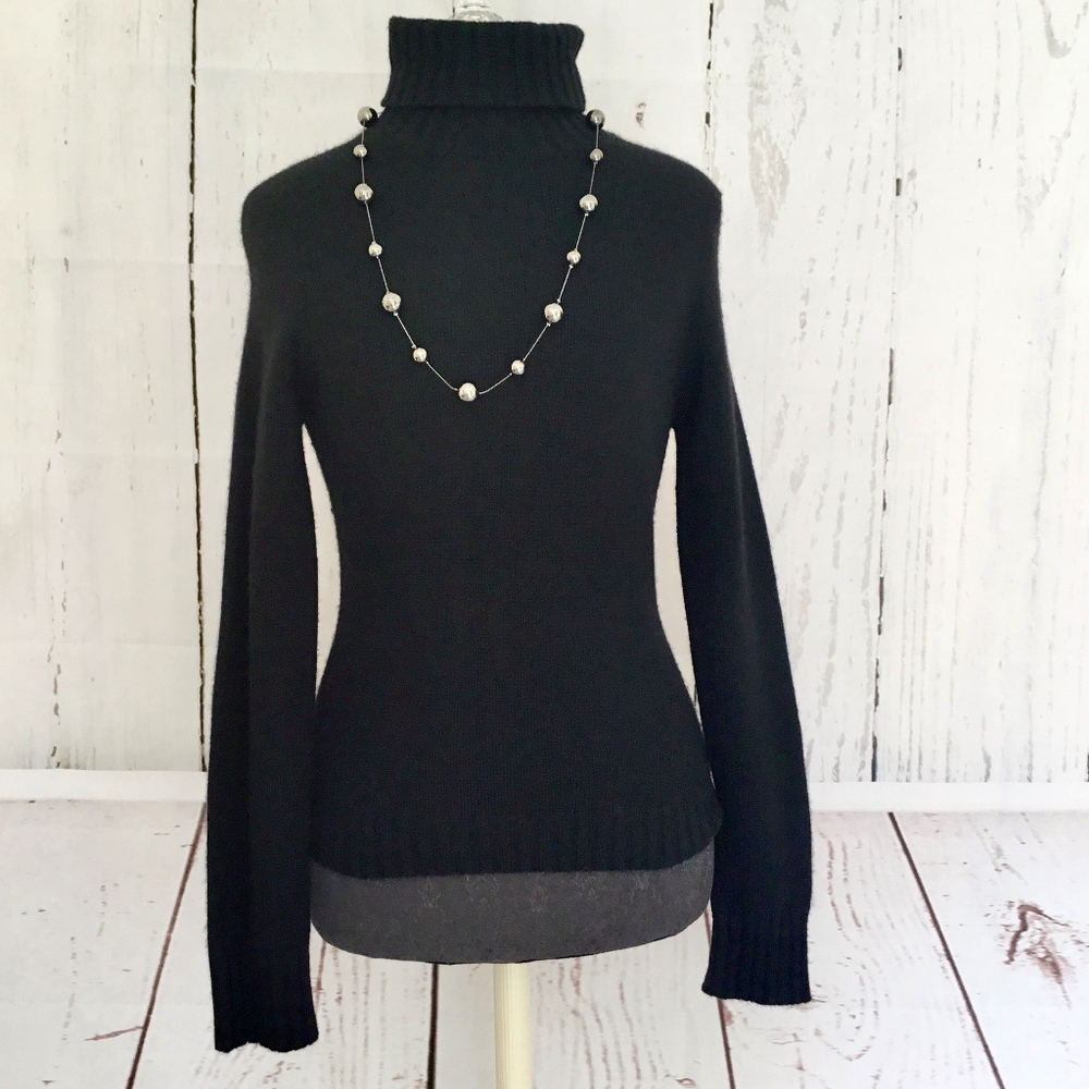 J. Crew Black 100% Cashmere Turtleneck Sweater